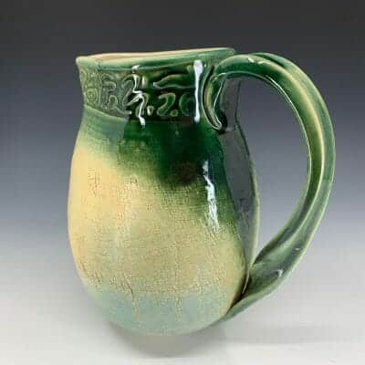Green Pitcher with twisted handle